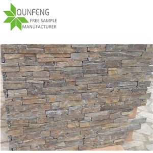 Stack Stone Cladding Panel Slate Retaining Wall